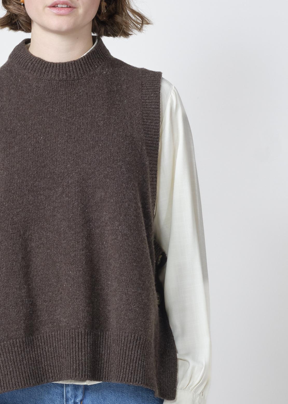 Klitmøller Nala Knit Vest Taupe Damen Pullunder Merino beige braun